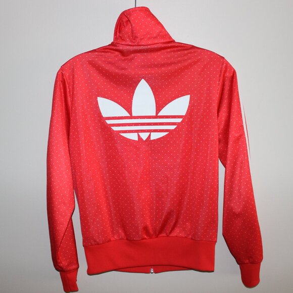 3/$118❤️mint Adidas Women's Firebird Graphic Track Jacket Hi-Res Orange/White - Picture 2 of 11